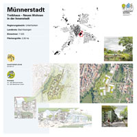 Projektsteckbrief der Stadt Münnerstadt mit Plänen, Visualisierungen und den wichtigsten zahlen zum LANDSTADT-Projekt