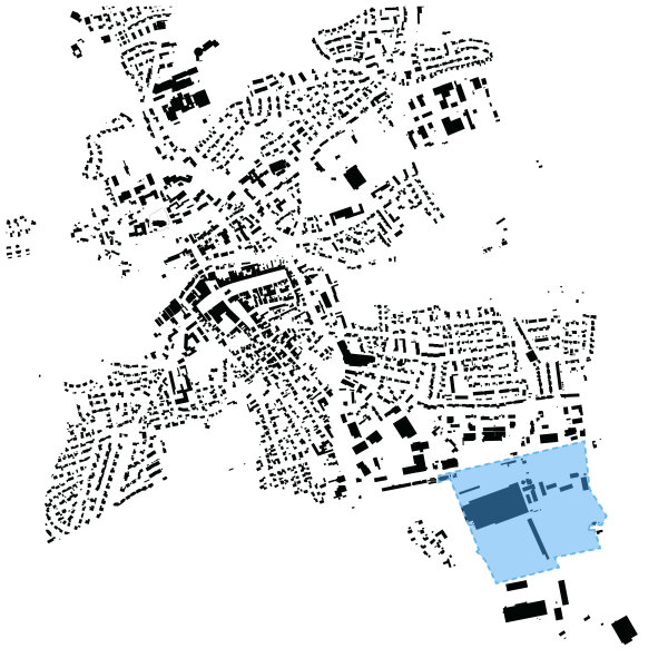 Schwarzplan der Modellkommune Dorfen