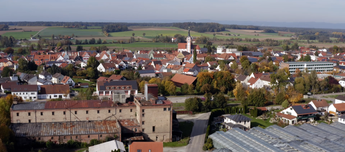 Luftbild der Modellkommune Geiselhöring