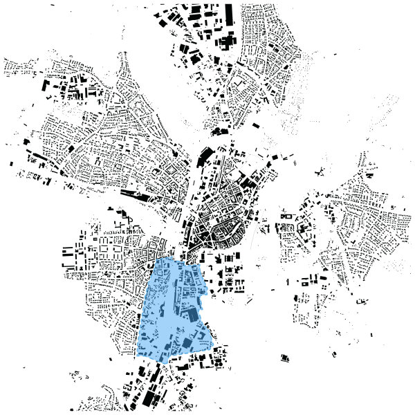 Schwarzplan der Modellkommune Weiden