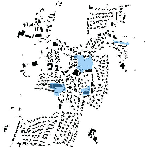 Schwarzplan der Modellkommune Wilpoldsried