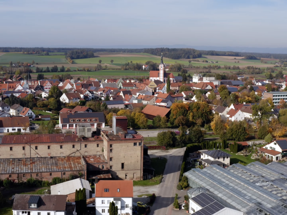 Luftbild der Modellkommune Geiselhöring