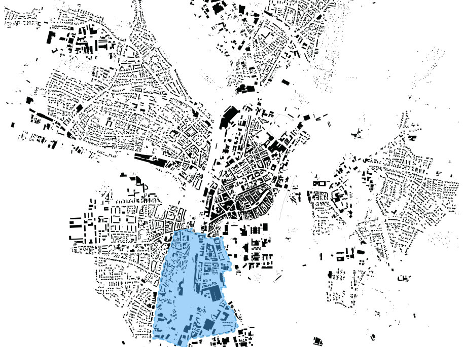 Schwarzplan der Modellkommune Weiden
