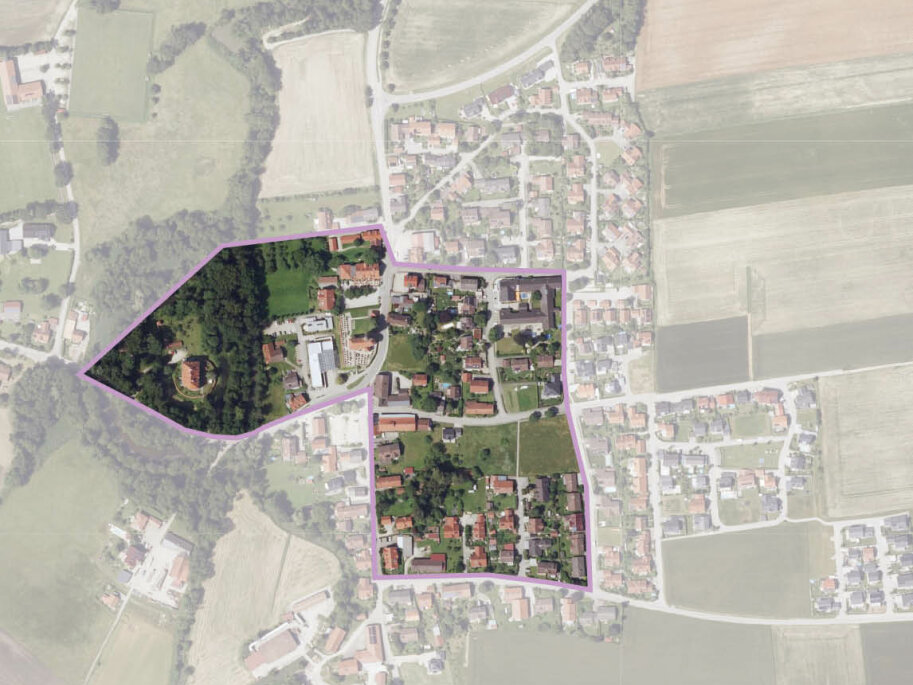 Luftbild der Ortsmitte Fraunberg