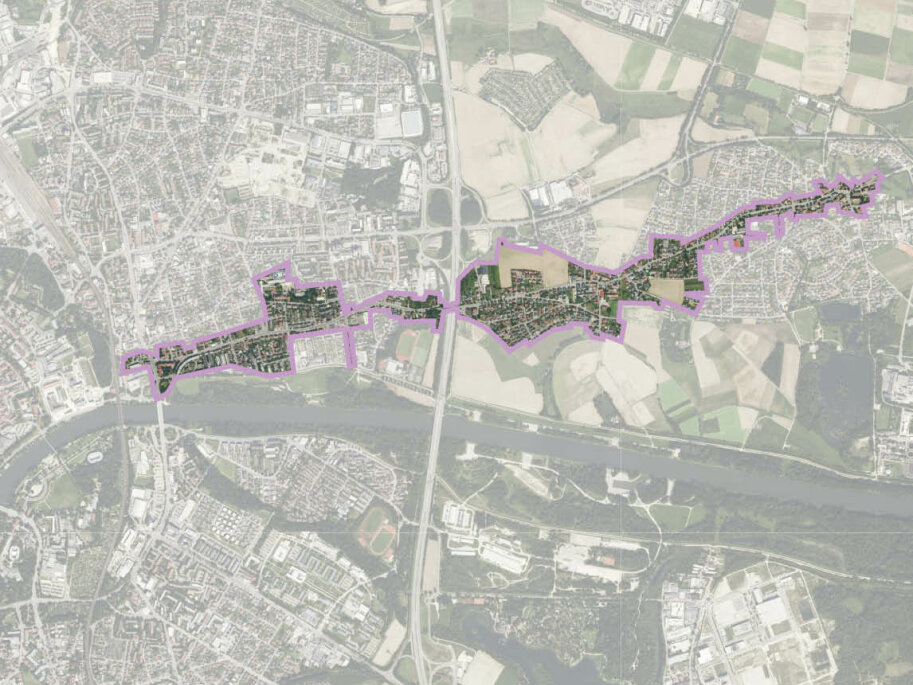 Luftbild der Regensburger Straße in Ingolstadt