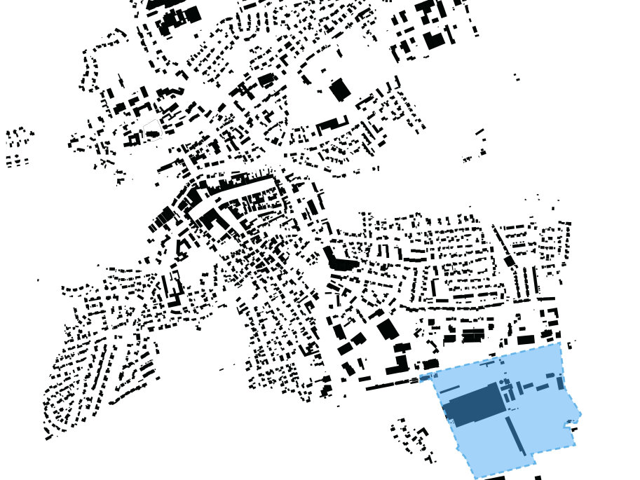 Schwarzplan der Modellkommune Dorfen