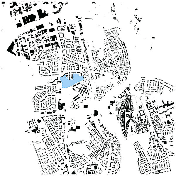 Schwarzplan der Modellkommune Landsberg