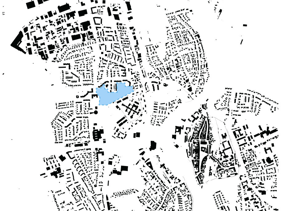 Schwarzplan der Modellkommune Landsberg