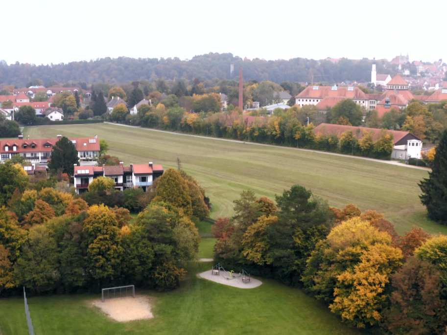 Luftbild  der Modellkommune Landsberg