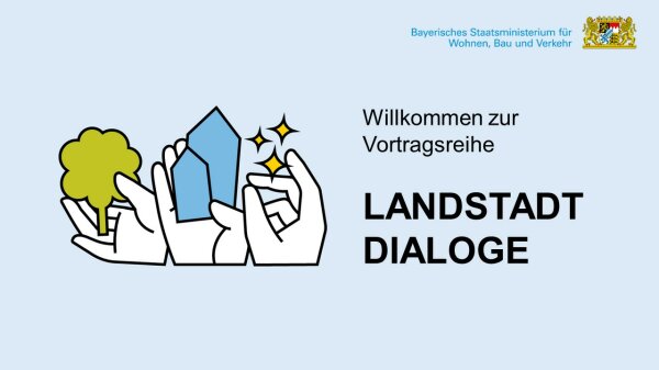 Die Willkommensseite der Präsentation, die bei der Vortragsreihe von LandStadtBAYERN den Anwesenden gezeigt wurde
